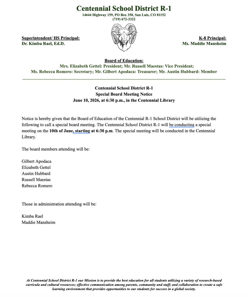 Special Meeting Notice: June 10, 2026