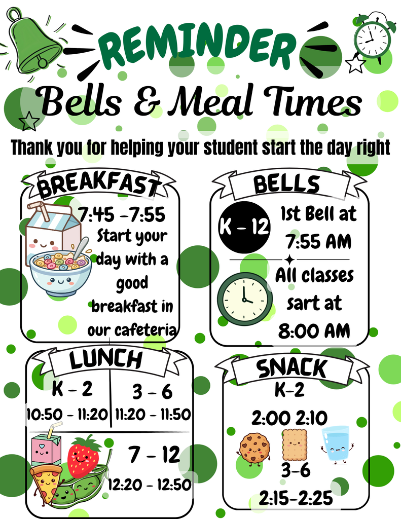 Bell and Meal times