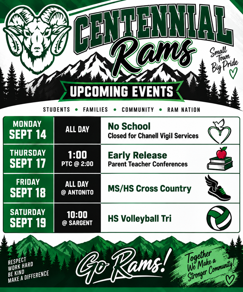 Here’s what’s happening this week! Please take a look at the upcoming events and mark your calendars. Have a great week, Rams!