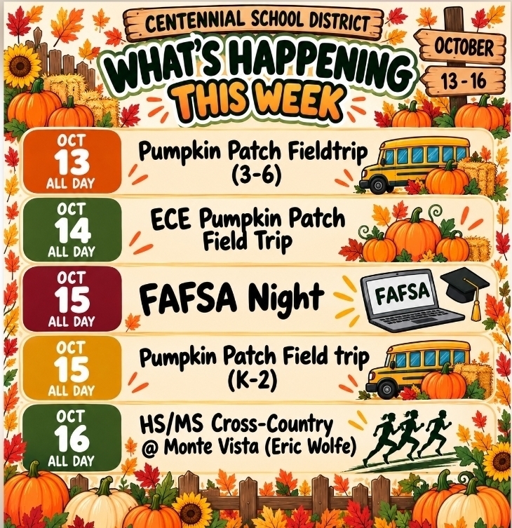 Check out this week's events and get ready for some fall fun!
