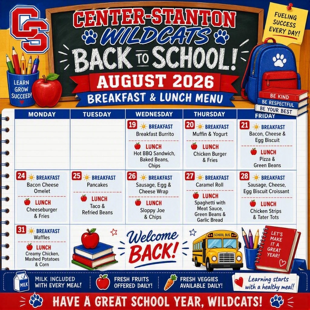 Aug lunch menu