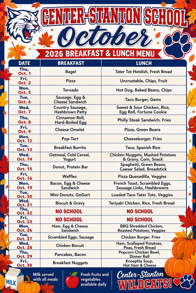 oct menu