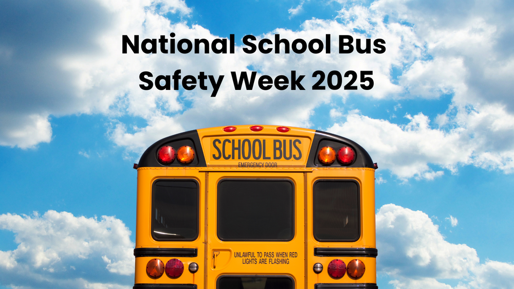 school bus with clouds in background