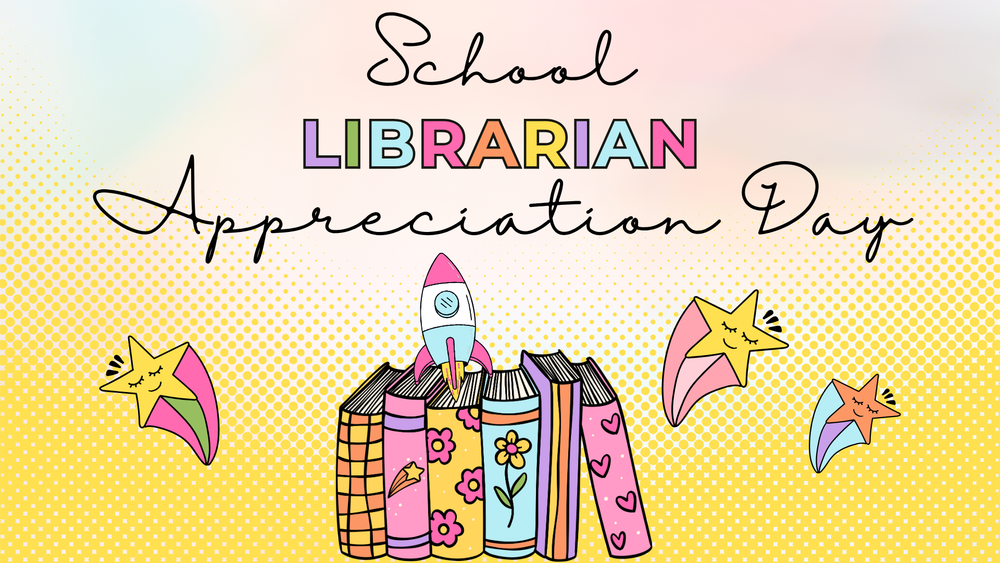 books with rocket ship and stars