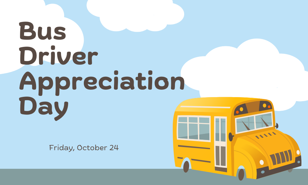 school bus with clouds in background