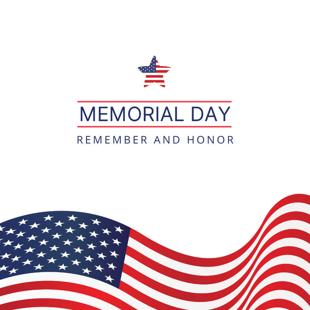 memorial day remember and honor with american flag