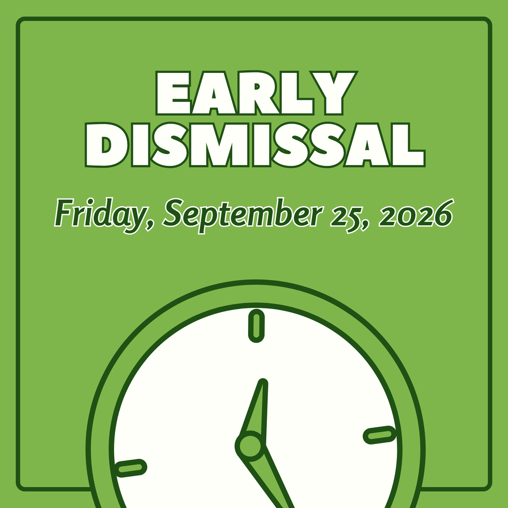 green clock with early dismissal