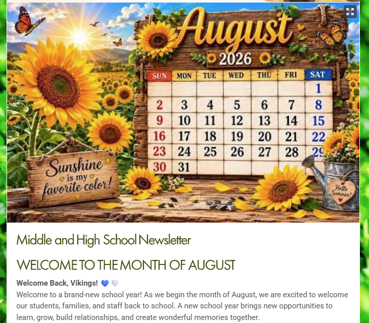 August Newsletter