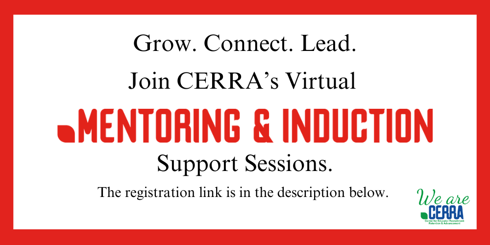 Mentoring and Induction Virtual Support Session, April 29th, from 4:00-5:00.