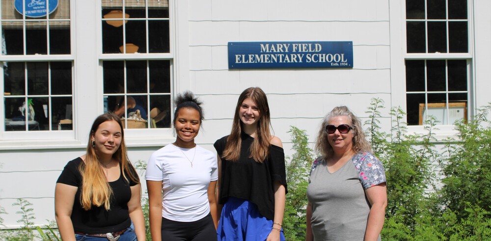 Teacher Cadets in front of Mary Field Elementary School