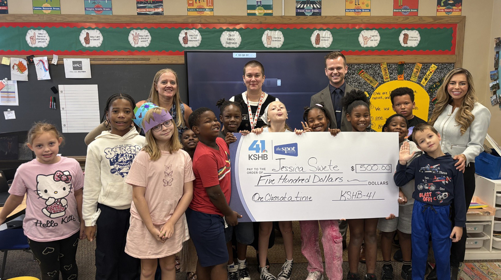 Boone Elementary teacher Ms. Jessica Swete is recognized by KSHB and the Educator Academy.