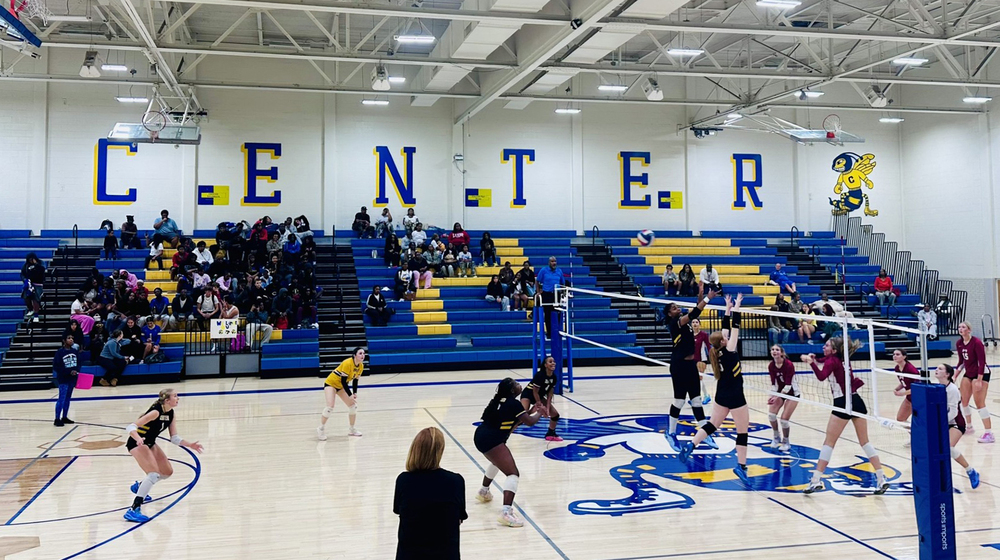 CHS varsity volleyball team plays match against Warrensburg.