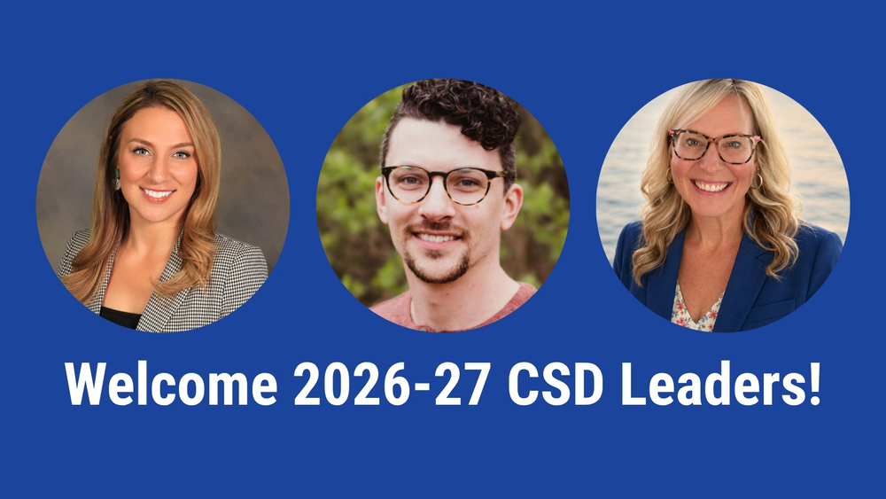 Welcome 2026-27 CSD Leaders! Headshots of the new Red Bridge Elementary Principal, the Center Elementary Assistant Principal, and Secondary Coordinator.