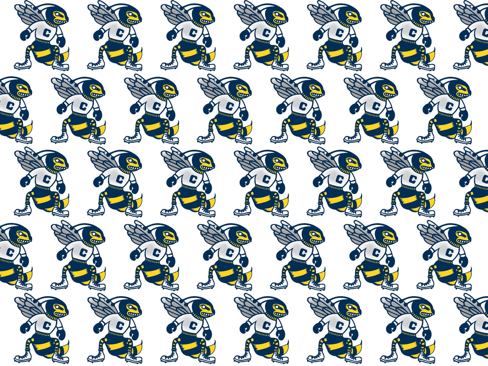 Yellowjacket logo repeated in a pattern that covers the image.
