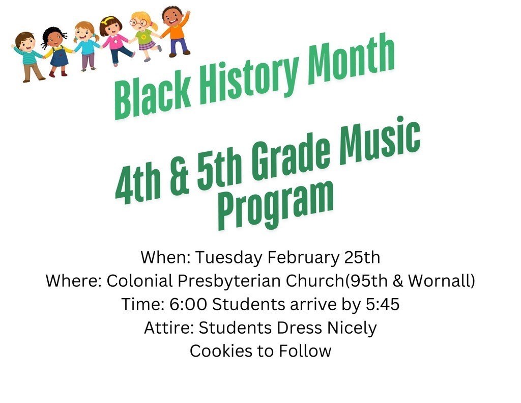 Black History Program tonight at 6:00.