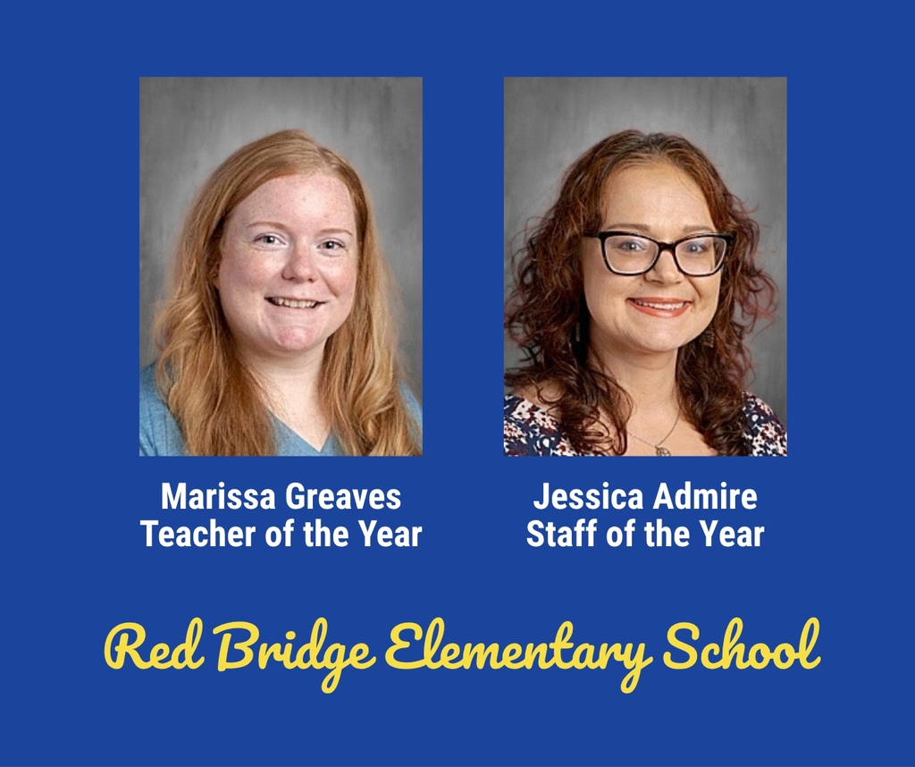 Headshots of Red Bridge Elementary School Teacher of the Year Marissa Greaves and Staff of the Year Jessica Admire.
