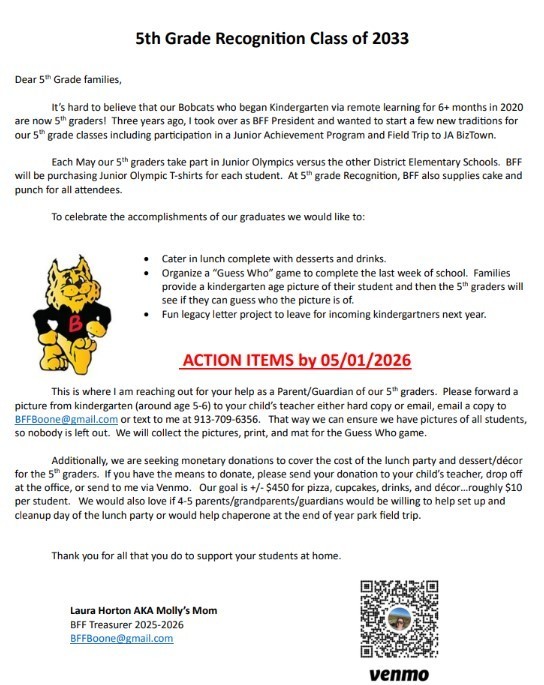 5th Grade parent support needed. 