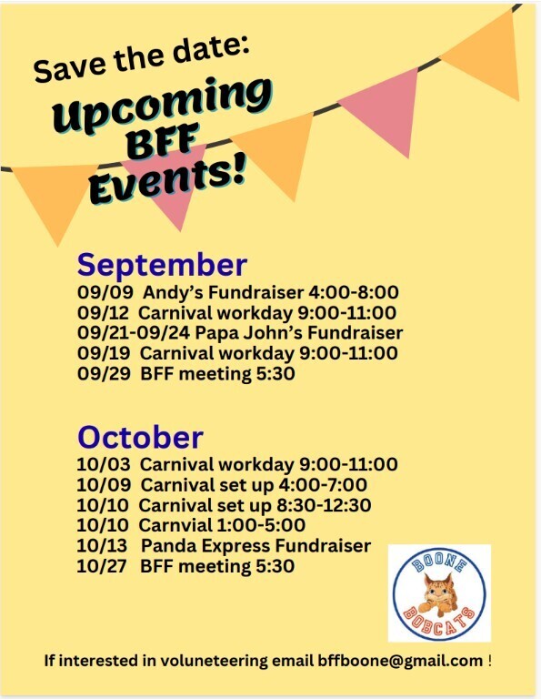 BFF Upcoming Events