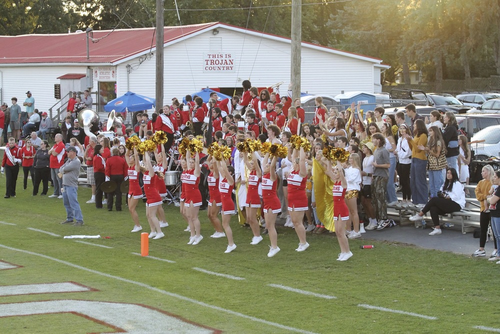 Cheerleaders cheering in End Zone