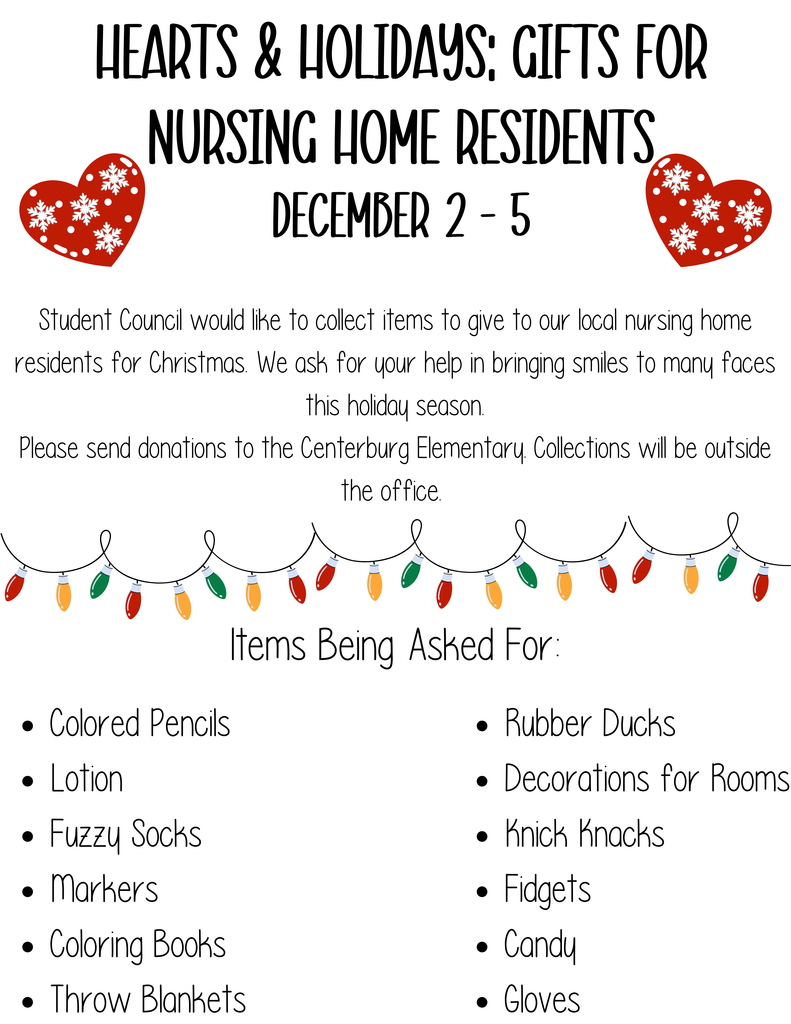 Hearts & Holidays Gifts for Nursing Home Residents 