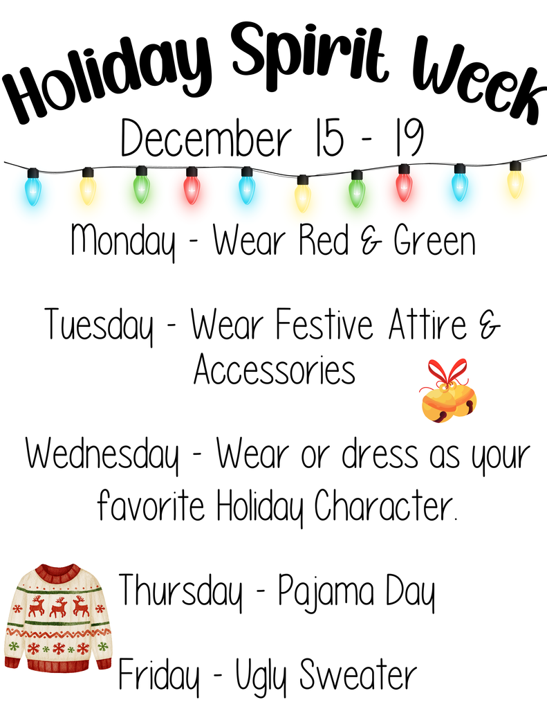 Elementary Holiday Spirit Week