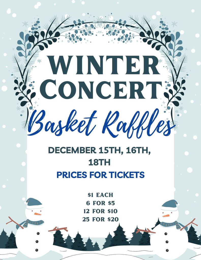 Winter Concert Basket Raffles Flyer