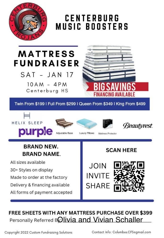 Come and support the music boosters on Saturday, January 17.