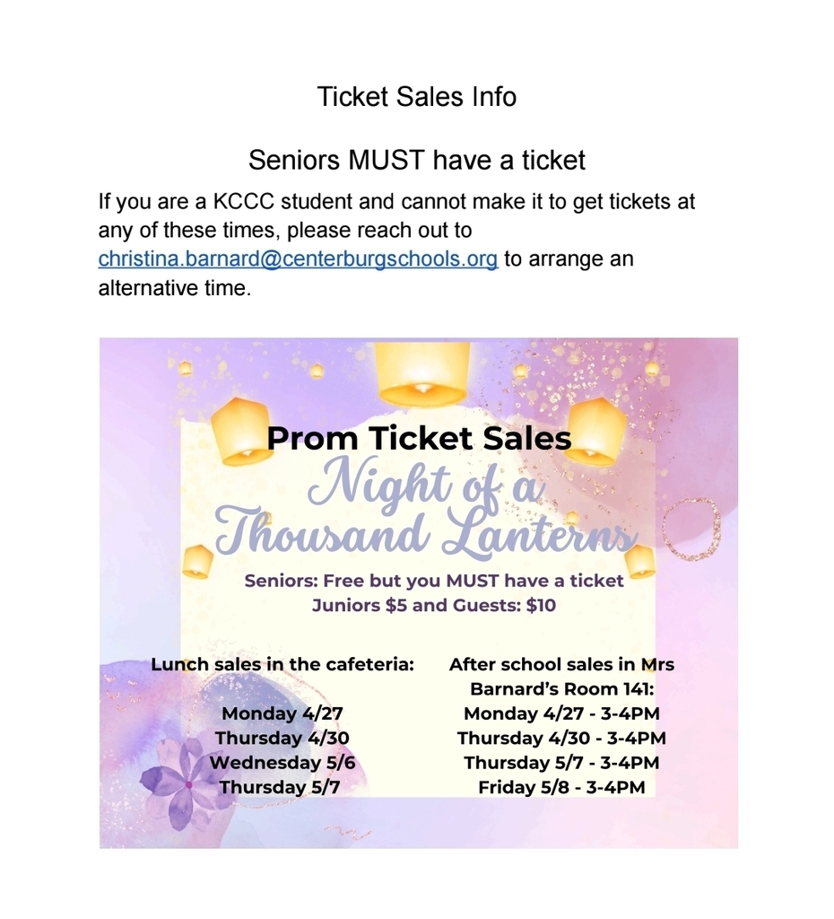 Prom ticket sales info