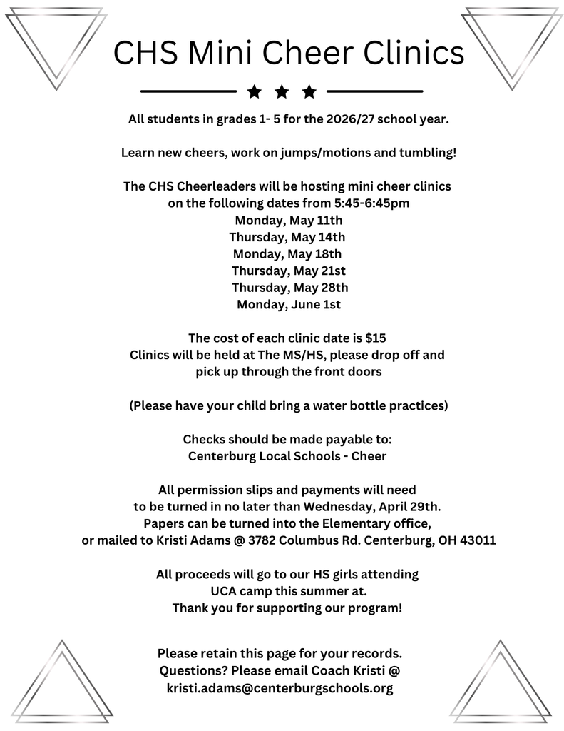 Spring mini cheer clinics