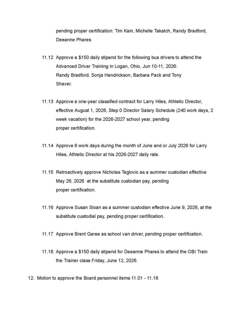 June 2026 Agenda