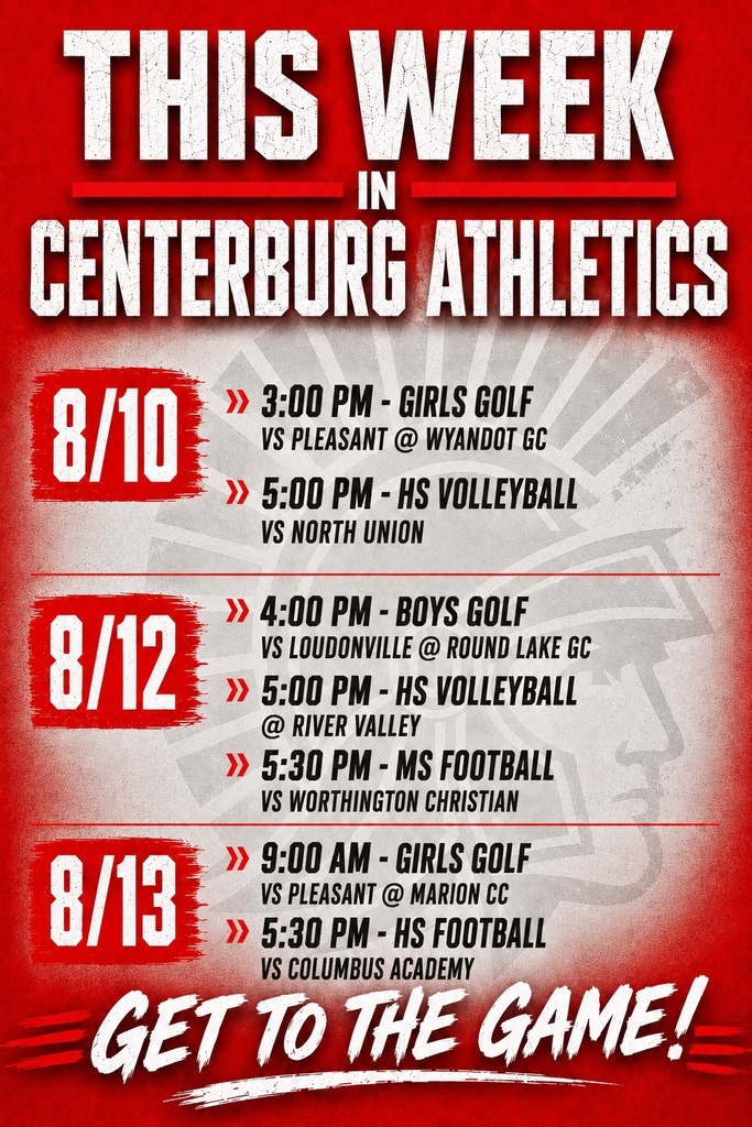 Athletic Schedule 8/10