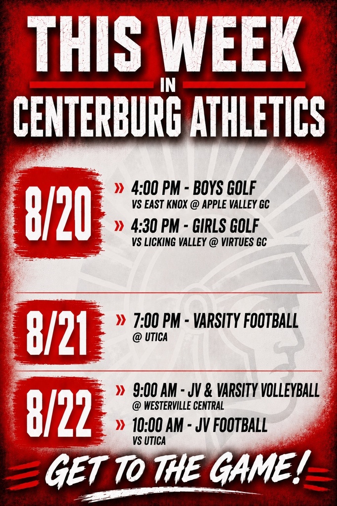 Athletic Schedule 8/20-8/22