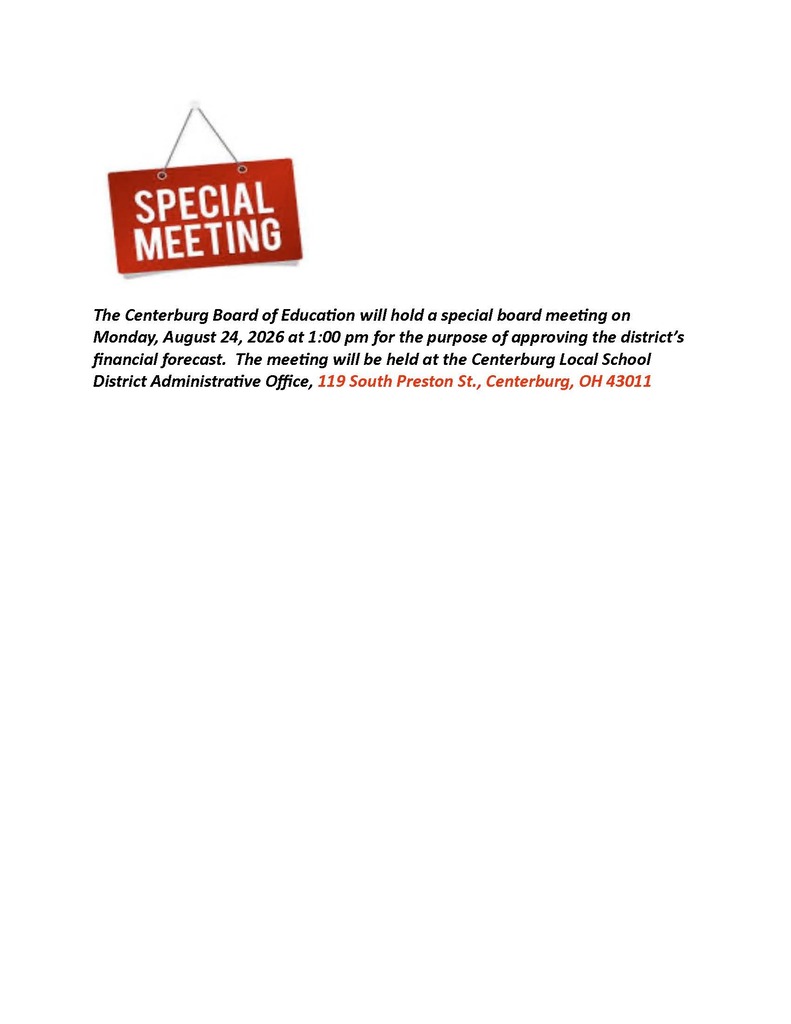 Centerburg Special School Board Meeting