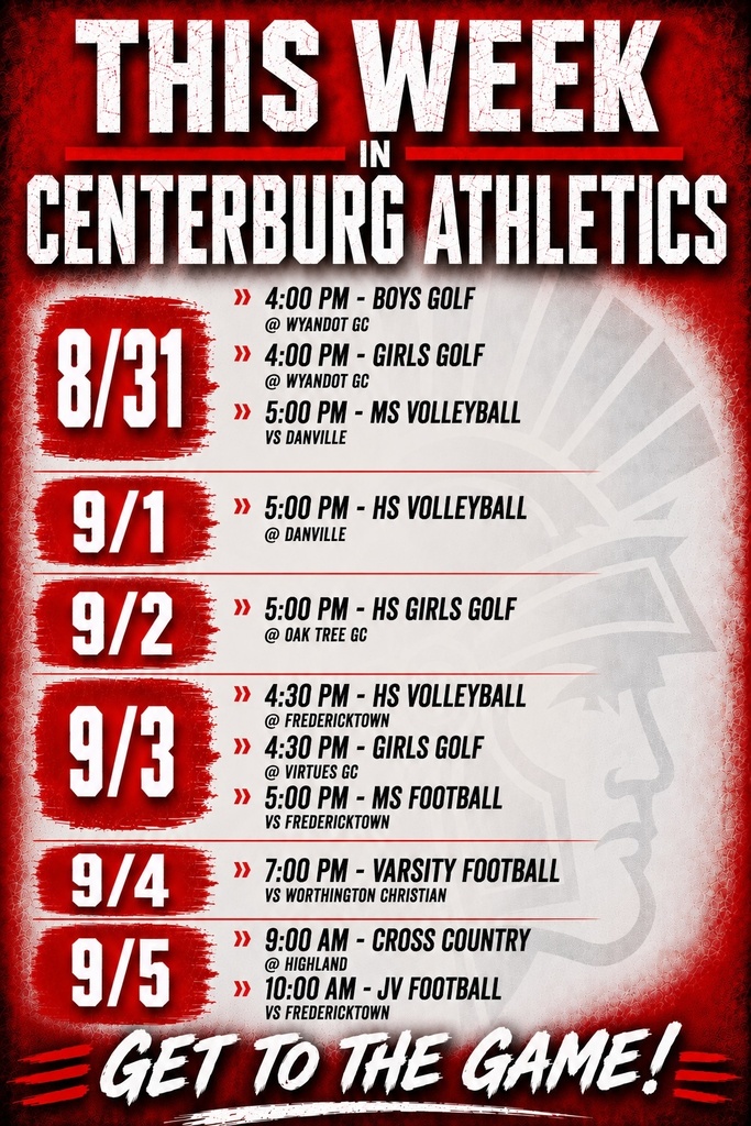 Athletic Schedule 8/31-9/5