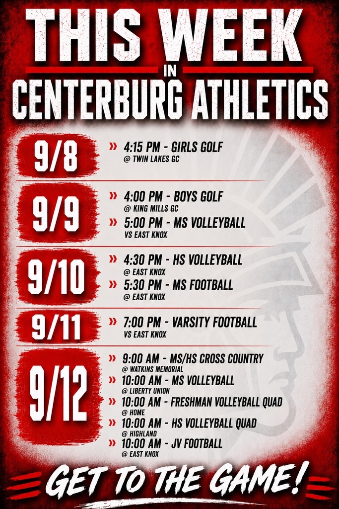 Athletics Schedule 9/8-9/12