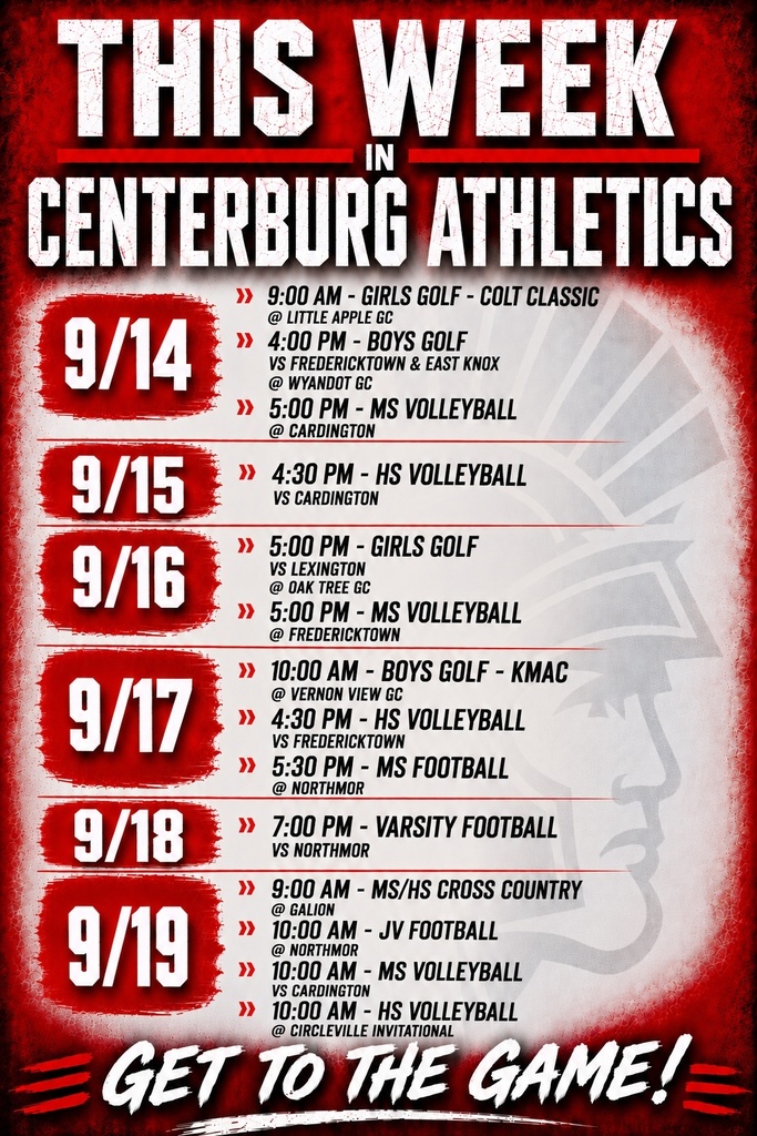 Athletics this week 9/14-9/19