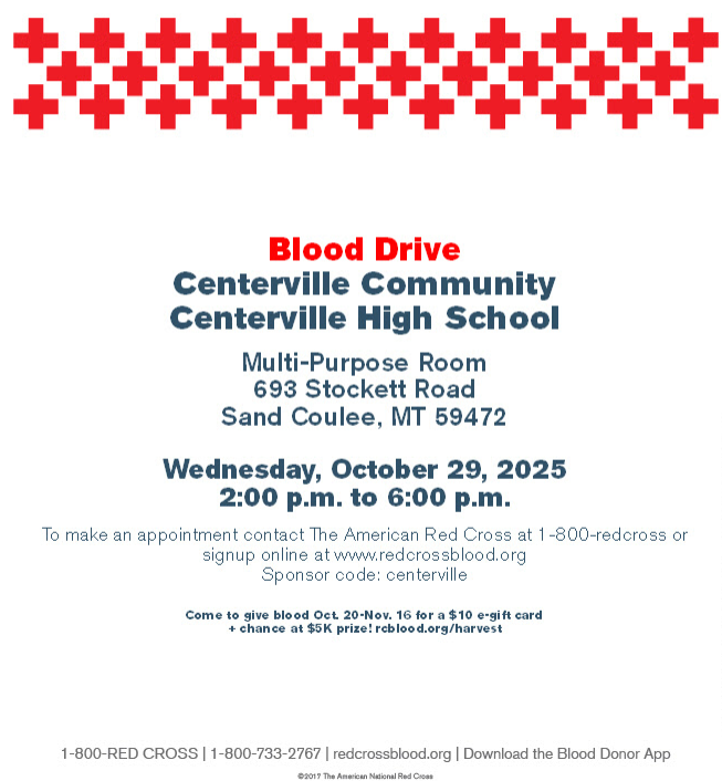 red crosses with info on the blood drive
