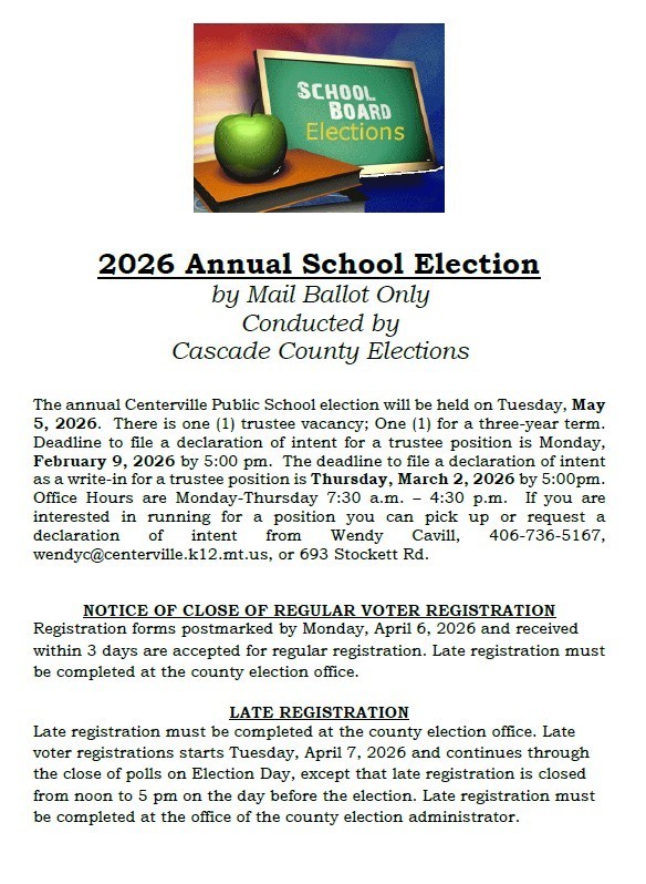 apple on desk, chalkboard with "school board elections"