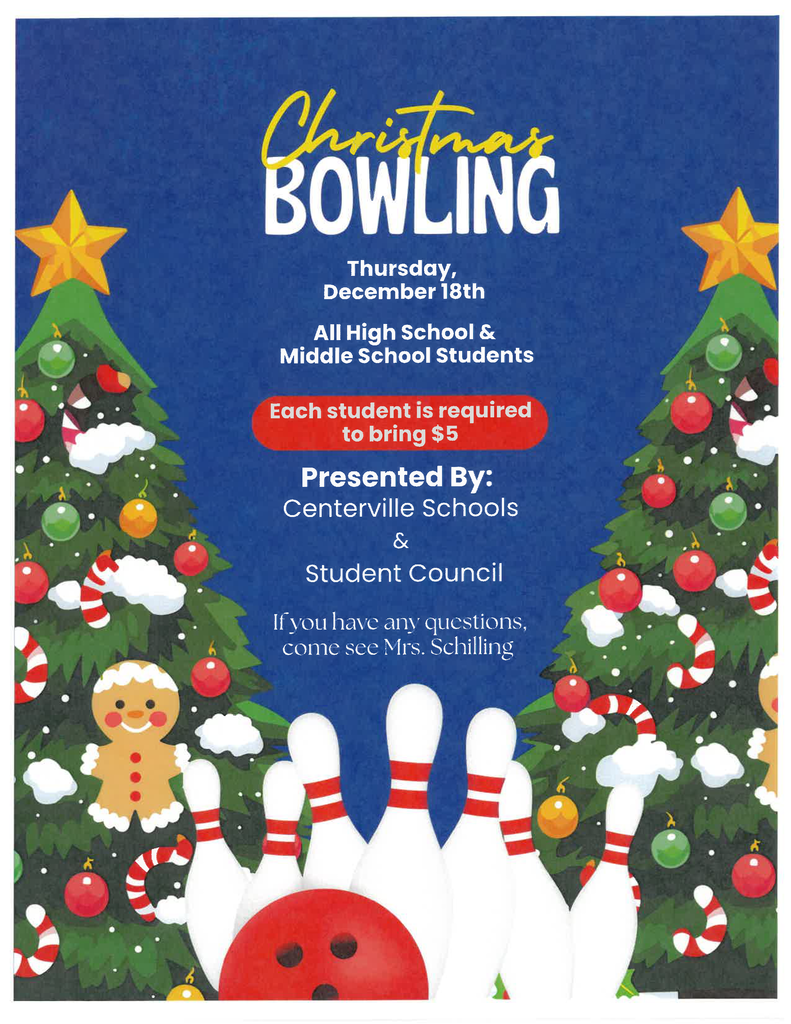 two christmas trees, bowling pins, bowling ball