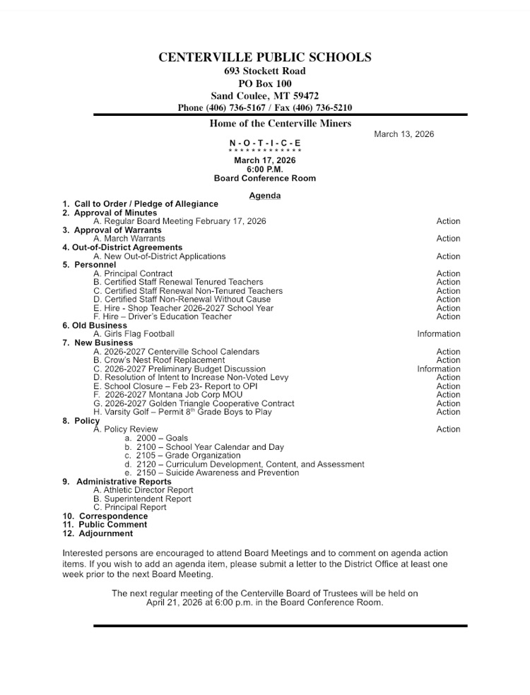 board agenda 3-17-26