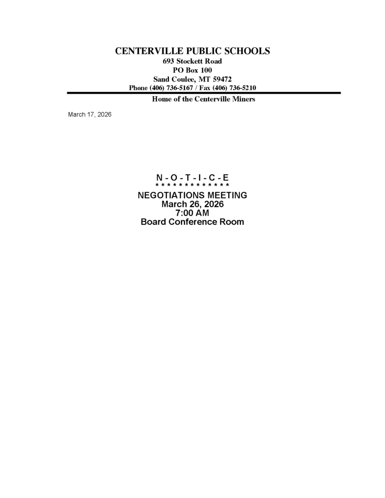 Notice for a meeting