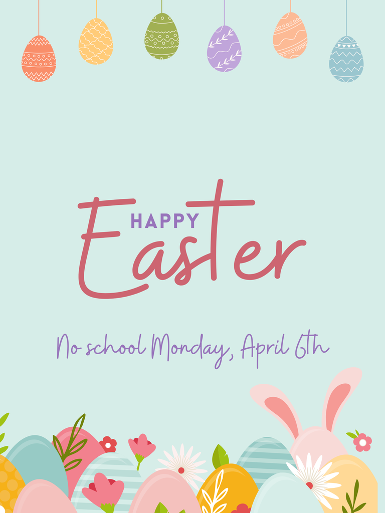 Easter eggs, flowers, bunny ears