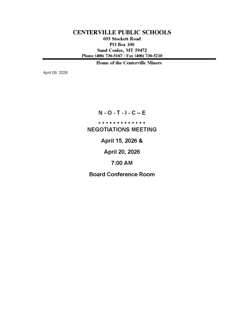 negotiation meeting notice