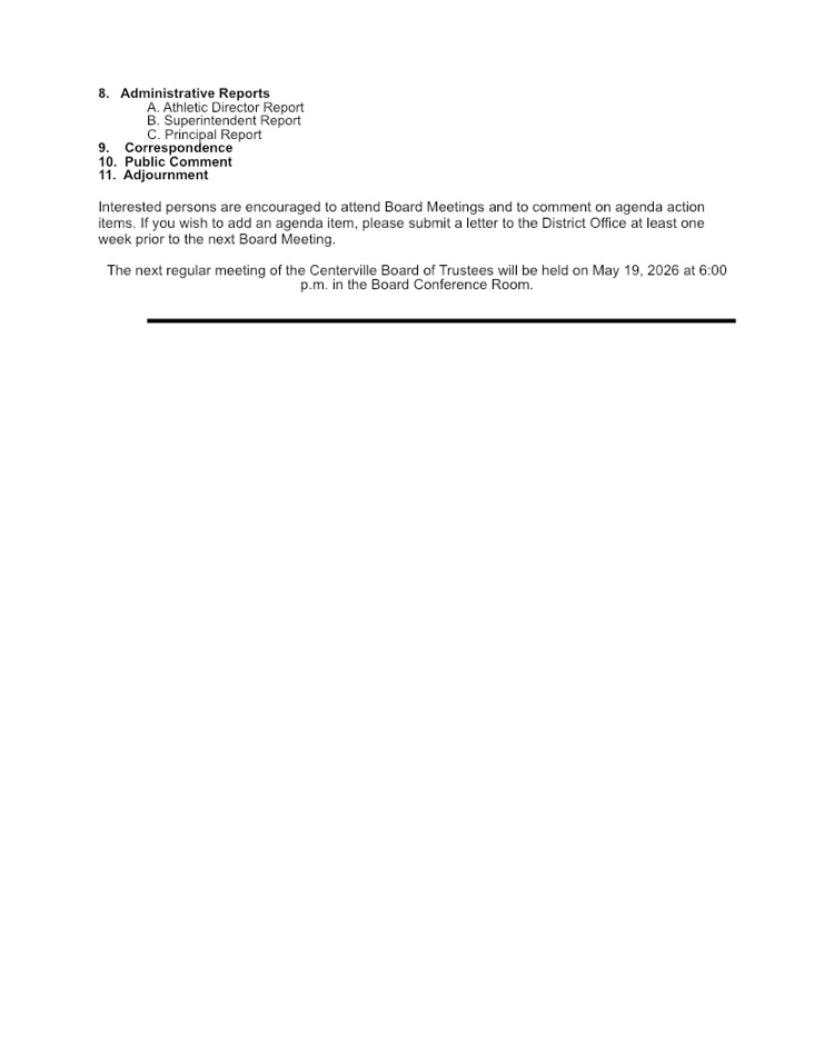 4-21-26 board agenda
