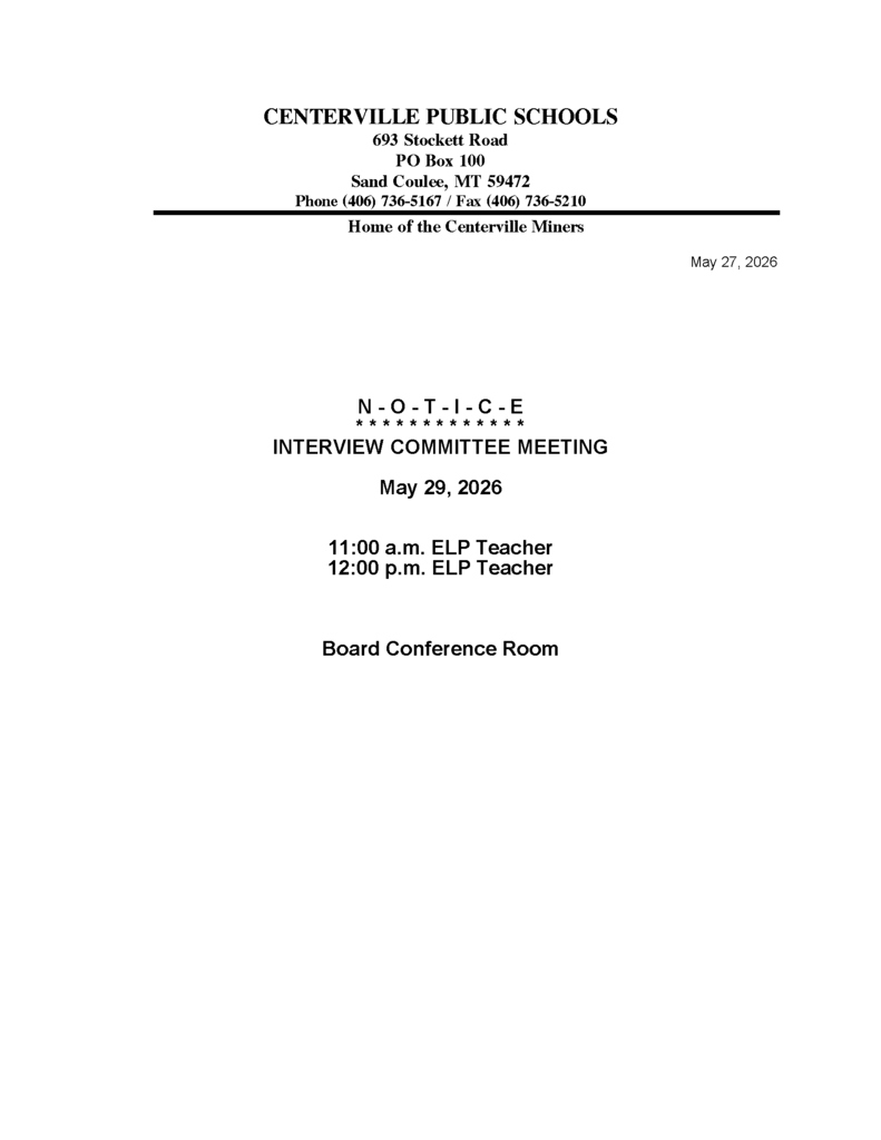 interview meeting info
