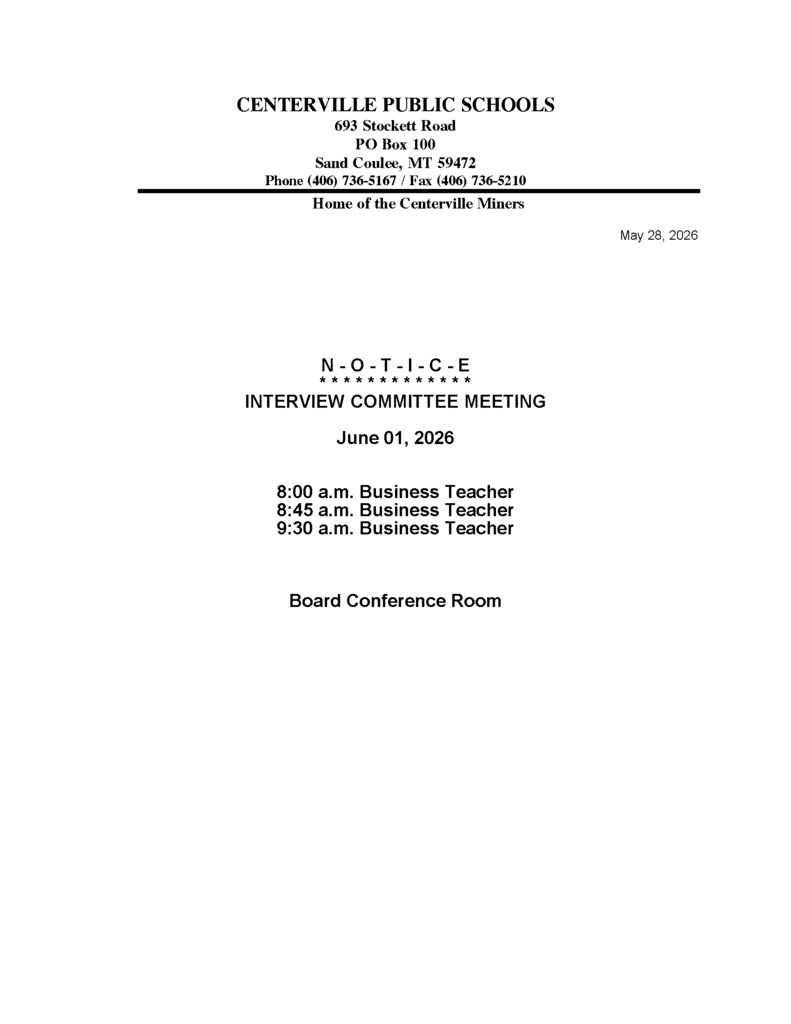 interview committee meeting 6-1-26