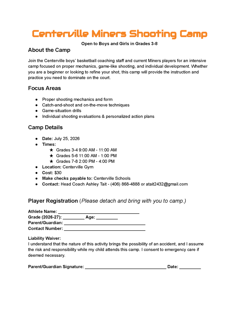 basketball camp information