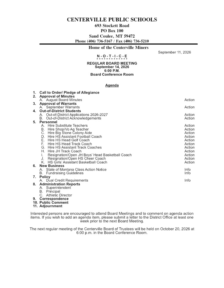 9-15-26 Board Mtg Agenda