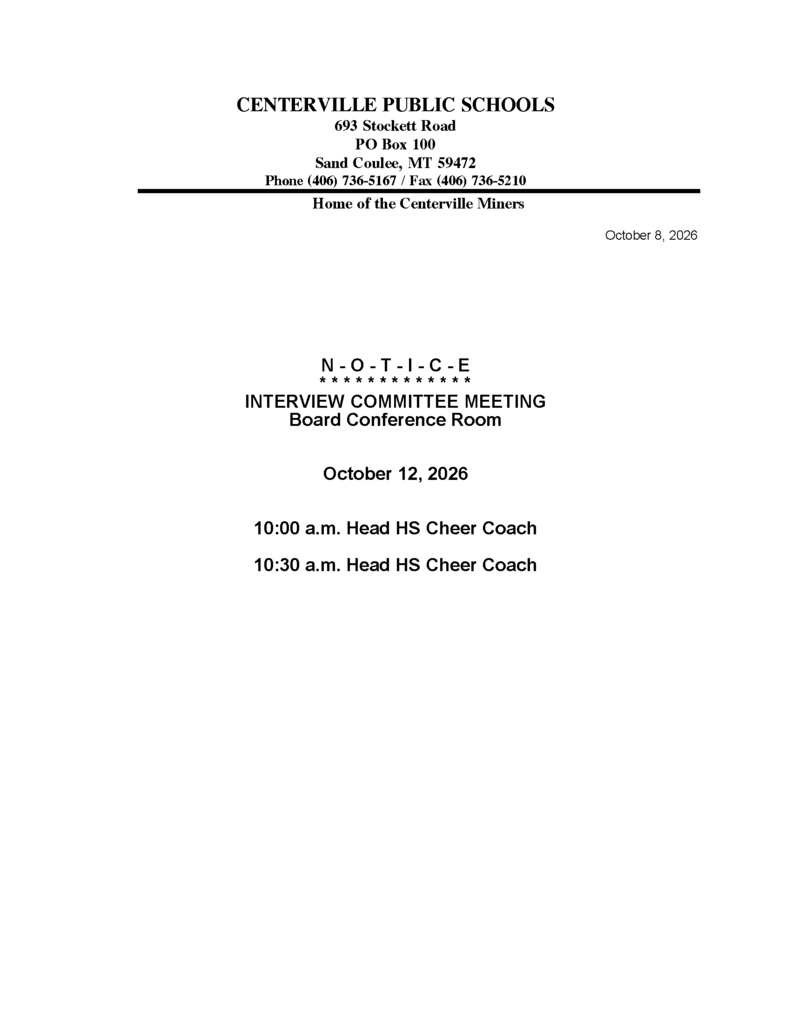 interview committee information