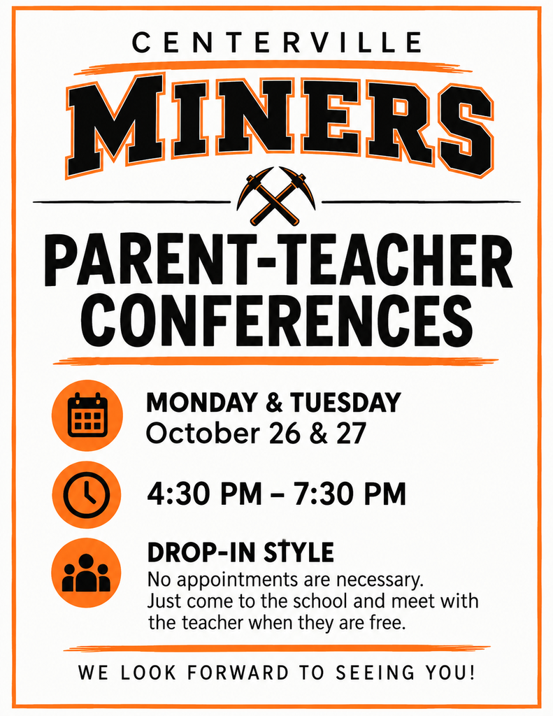 pick axes, calendar, clock, abstract people, info about parent teacher conferences